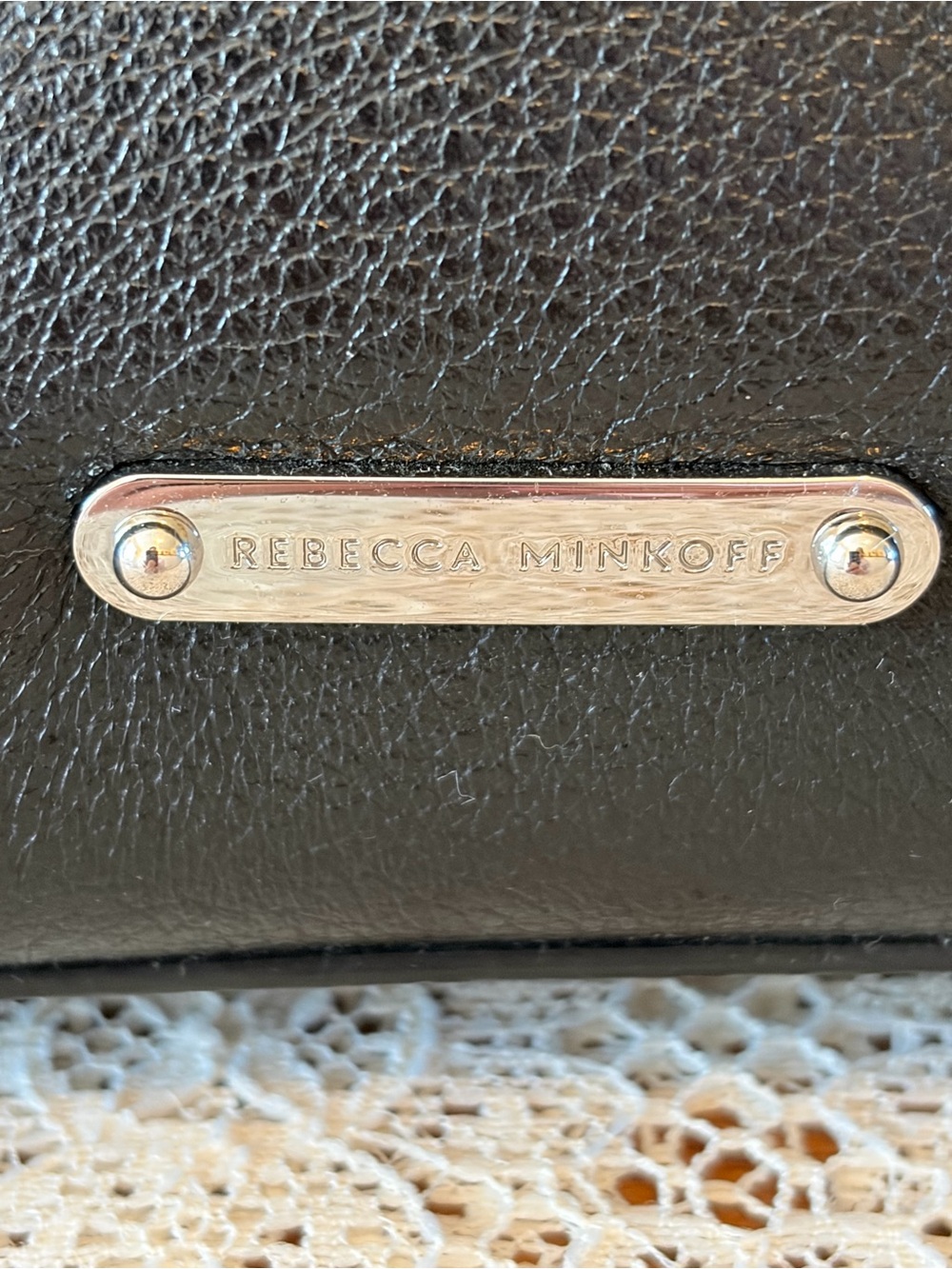 Rebecca Minkoff Black Pebbled Leather Top Handle Bag - Picture 2 of 7